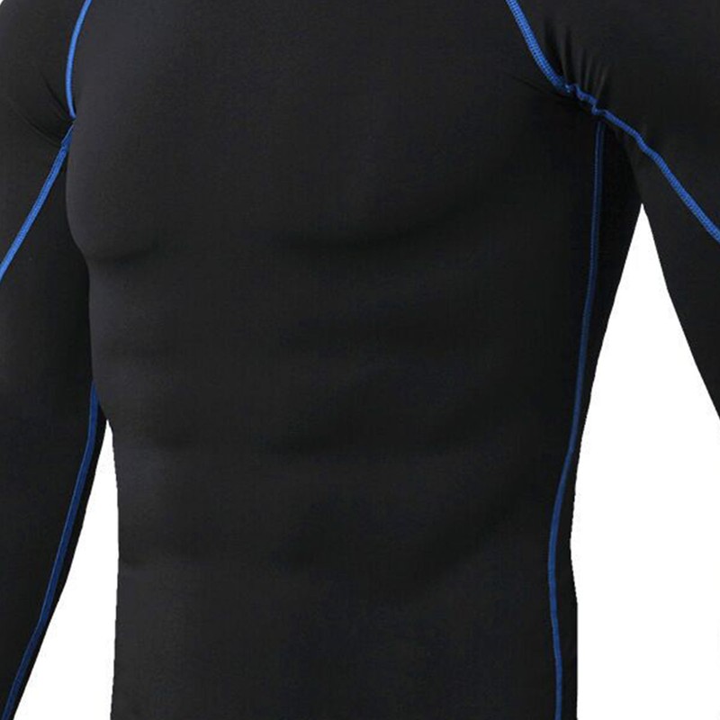 Men's High Elastic Compression Shirts Long Sleeves Sports Top for