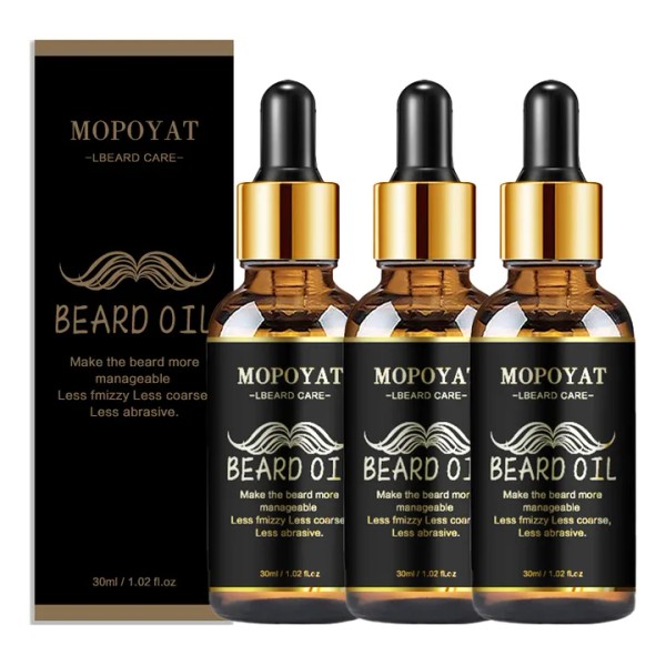 3pcs Serum Engrosador De Barba -aceite Para El Crecimiento