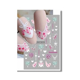 Valentine's Day Heart Nail Sticker Love Lock Key Star Wing Flower Gold and Silver S8Cs 059 Nail Wraps Art Stickers Manicure Supplies for Women for Home Nails Full Long Lasting Easy Apply and Remove