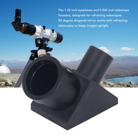 1.25 Inch Mirror Fully Coated Lens with Dust Cover 90 Degree Diagonal Adapter for 1.25 Inch Eyepiece 0.965 Inch Telescope Focuser
