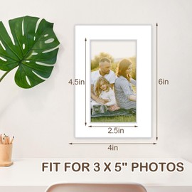 15 Pack 4x6 White Picture Mats, Frame Mattes for 3x5 Pictures Display Photo Frame Mat Core Bevel Cut Mat Board Show Kit for Photos, Prints, Artworks