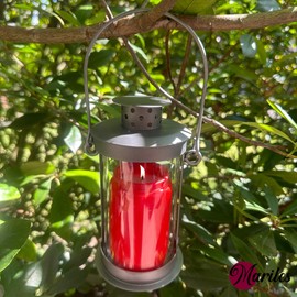 Mariles Lantern for Standing with Handle Weatherproof 21 cm Grave Lantern Grave Light Cemetery Lantern Lantern Garden Light Garden Grave Cemetery