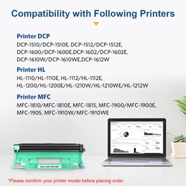 SMARTOMI DR-1050 DR1050 Drum Unit Compatible with Brother DR-1050 HL-1110 HL-1112 HL-1212 HL-1210 DCP-1510 DCP-1610 DCP-1612 DCP-1512 MFC-1810 MFC-1910 High Range 10,0000 1 page
