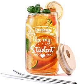 HAYOOU Teacher Gifts for Women-Teacher Appreaction Gifts 16oz Drinking Glass Thank You Gift Ideas for Teacher,Valentines Day,Birthday,Christmas Gifts for Math Teachers Music Teacher