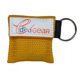dixigear by Dixie EMS 10 YELLOW CPR Mask with Keychain Face Shield key Chain CPR keychain