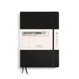 LEUCHTTURM1917 366183 Composition Notebook (B5), Hardcover, 219 Numbered Pages, Black, Blank