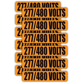(x12) 277-480 Volts Voltage & Conduit Markers | Magnets | Fridge Magnets | Labels Electrical
