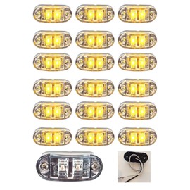 LONG HAUL 18 2.6"x1" Clear/Amber Surface Mount LED Marker Lights 12V for Trucks Campers Trailers RVS EL-112602CA18