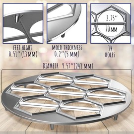 Ravioli & Empanada Maker – Heavy-Duty 14-Slot Mold Press for Homemade Dumplings, Pierogi, Pastries, Samosas, Turnovers & More – Multi-Kitchen Tool for Global Recipes