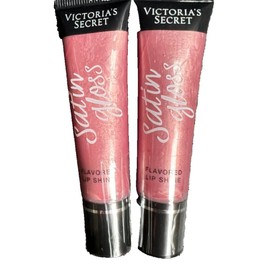 Victoria's Secret Satin Gloss Flavored Lip Shine, Berry Flash - Two Pieces Set