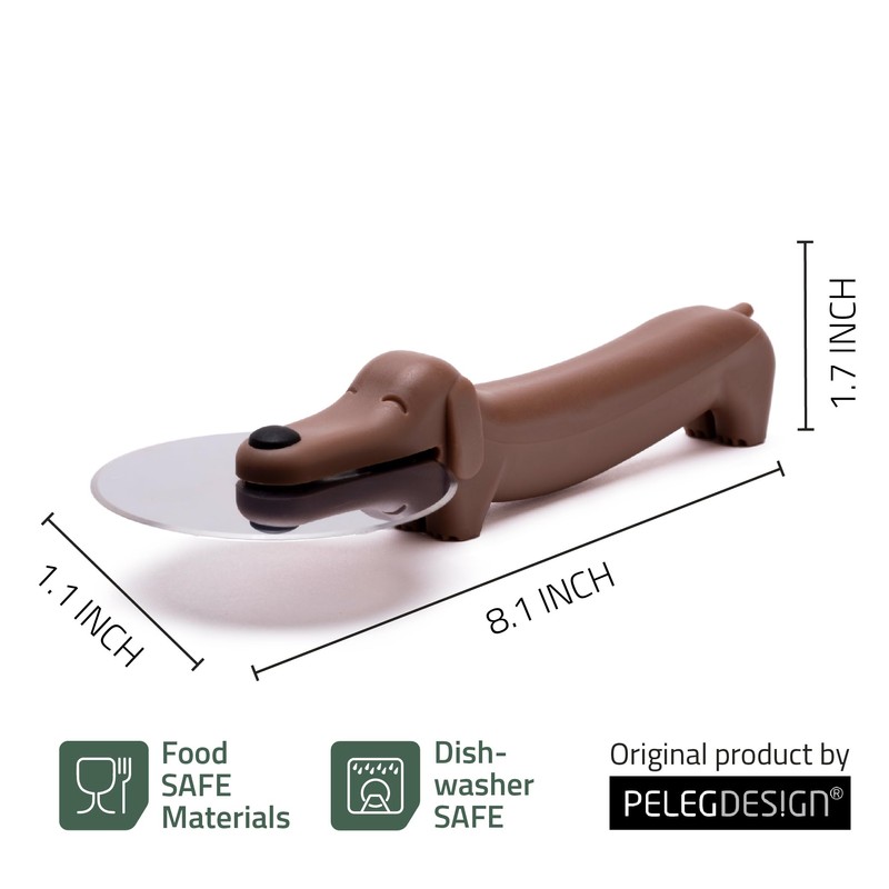 Peleg Design Puperoni Cute Pizza Cutter Wheel – Dog-Shaped Plastic