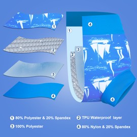 MOEMOE BABY Reusable Swim Nappy,Swim Nappy Washable Swimming Nappies for Baby and Toddler,3 Packs,Sailboat+Dog+Whale,2 Years