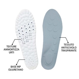 Memory Foam Insoles, Comfortable Insole, Support Insole for Osteoarthritis, Orthrosis, Orthrosis, Orthopaedic Insoles for Men, 40-46 (Grey)