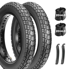 WINFAVO Fat Tire Set for Electric Bike: 2 Pack 20x4.0 Inch Puncture Protection Folding Replacement E-Bike Tire, All-Terrain Wear-Resistant Snow & Mountain Bicycle Tire for Street/Trail/Off-Road Riding