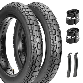WINFAVO Fat Tire Set for Electric Bike: 2 Pack 20x4.0 Inch Puncture Protection Folding Replacement E-Bike Tire, All-Terrain Wear-Resistant Snow & Mountain Bicycle Tire for Street/Trail/Off-Road Riding