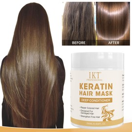 IKT Hair Mask Keratin 250ml, Hydrates & deeply conditionseImproves hoir texture ond shine, Reduce split ends and tames frizz, For All Hair Types