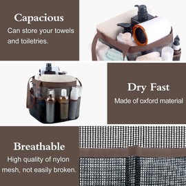 Attmu Mesh Shower Caddy Portable, Quick Dry Hanging Shower Tote Bag for College Dorm Room Essentials, Large Capacity Shower Caddy Dorm for Bathroom Gym Swimming