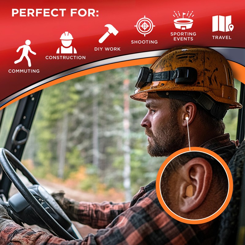 Hearos Advanced Protection Ear Plugs, Foam NRR 32, 10 Pair,