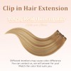 HotLulana Clip-In Real Hair Extensions, 7 Pieces, 40 cm, 120