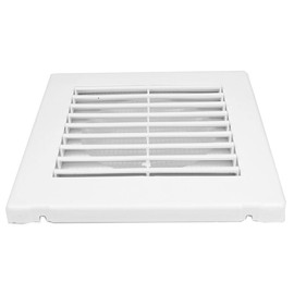 White Air Vent Grille, 165mm x 175mm, 100mm Pipe Flange, Wall Mounted Ventilation Cover