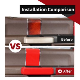 Voodonala for F-150 2015-2020 Interior Door Handle Cover with Door Panel Cover Compatible with Ford F150 2015-2020, F150 Interior Accessories 8Pcs(ABS,Red)