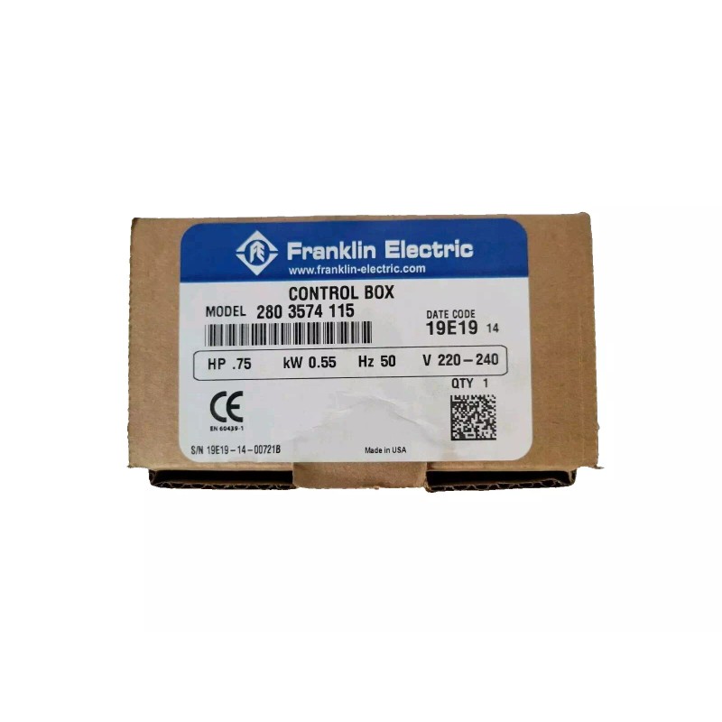 Franklin Electric 0.75 HP 50 Hz 220V Control Box 280