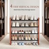 Wooden 4-Tier Shoe Rack, Free Standing Shoe Storage Organizer with