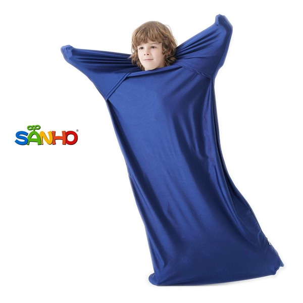 SANHO Premium Sensory Sock Body Sock, Perfect for Children with Sensory Processing Disorder, Updated Version (Navy, Medium)