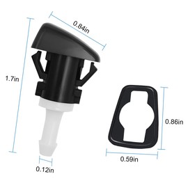 AUCELI Car Windshield Washer Nozzles, 2PCS OEM#4805742AB Vehicle Front Windscreen Fluid Jet Kit, Automotive Wind Screen Wiper Spray Head Replacement Compatible with Charger Journey Compass (White)