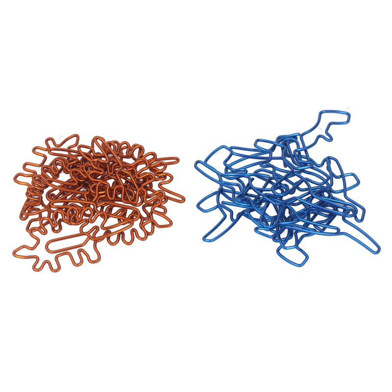 100Pcs Paper Clips Unique Dinosaur Shape Lightweight Portable Electroplating Process