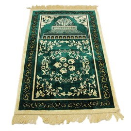 XINNI Muslim Prayer Rug Islamic Praying Rug Mat Carpet Thick Soft Fabric Green