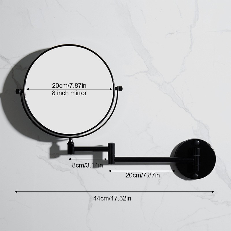 Wall Mounted Makeup Mirror 3X Magnification 360 Degrees Swivel Extendable