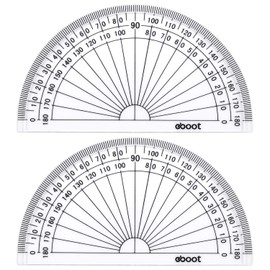 Plastic Protractor Math Protractors 180 Degrees, 4 Inch, Clear, Pack of 2