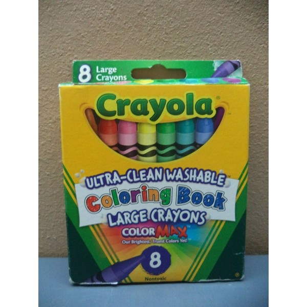 8 Large Crayola Ultra-Clean Washable Coloring Book Large Crayons Color Max NIP