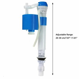 1/2" Toilet Cistern Bottom Entry Inlet Fill Valve with Sealing Gasket Adjustable Range 20cm to 30cm Toilet Float Flush Valve Part Fitting for Bathroom