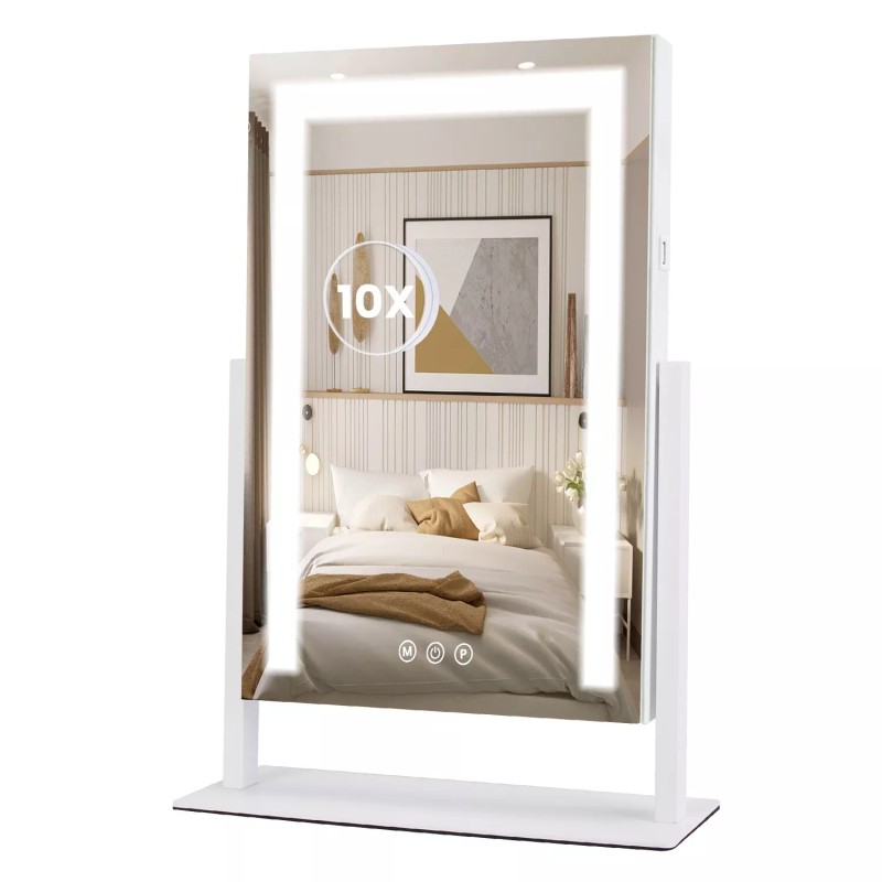 Laromni Lighted LED Makeup Mirror 10X Magnification Vanity Mirror for