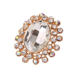 Vintage Big CZ Statement Ring for Women Antique Mosaic Crystal Expandable Adjustable Open Wrap Engagement Wedding Cocktail Party Rings Comfort Fit Art Deco Jewelry