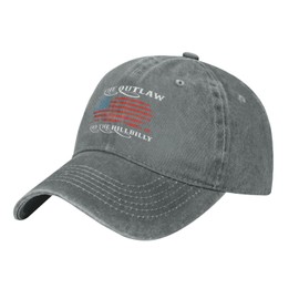 FOESUNIT Outlaw Hillbilly 2024 Flag Hat Outlaw Hillbilly Hat Gray
