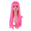 MapofBeauty 60 cm Long Straight Flat Pony Party Cosplay Wig,