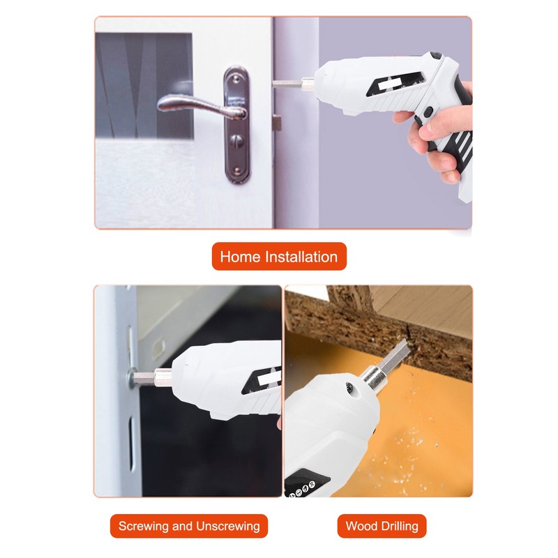 Electric Screwdriver Rechargeable Cordless with 2pcs Bit Tool Set Kit