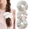Soft Organza Lace Scrunchies for Women girls, polka dot Large