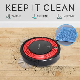 SereneLife Robot Vacuum Cleaner and Dock - 1500pa Suction Scheduling Activation and Charging Dock - Robotic Home Cleaning for Carpet Hardwood Floor Pet Hair & Allergies Friendly - Pure Clean PUCRC95.8