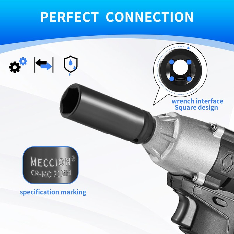Meccion 1/2 Inch Drive Impact Socket 41mm Metric, 6 Point