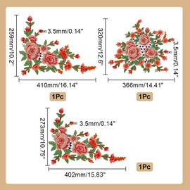 arricraft 1 Set Mit 3 Aufnähern Mit Blumenstickerei Vintage 3D Spitzen Stickerei Stoff Patch Für Heimwerker Basteln Röcke Kleider Kleidung Stoff Nähen Heimdekorationsartikel