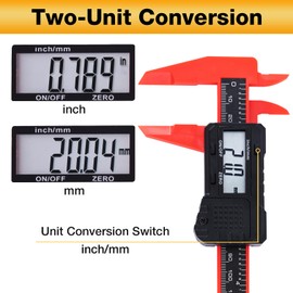 UNIPEC 6" Digital Caliper – Measuring Tool with LCD Display, Inch/MM Conversion, Auto-Off, Accurate ABS Body Electronic Caliper for DIY, Woodworking, Metal & Crafts
