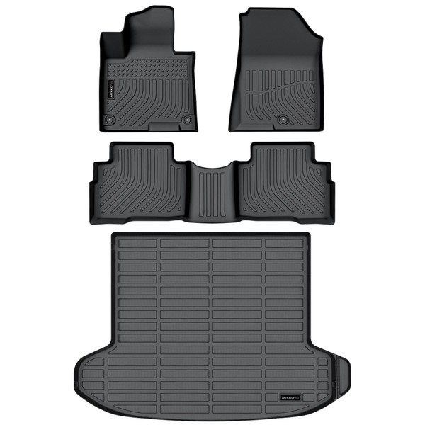 Auxko All Weather Floor Mats Cargo Liner Fit for Kia Sportage Hybrid 2023 2024 (Not PHEV) TPE Rubber Liners Set Sportage Accessories All Season Guard Odorless Anti-Slip Cargo Liner