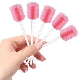 Pack of 250 Oral Care Sticks, Disposable Oral Care Sponge Swabs, Oral Care Oral Hygiene Sponge, Blackberry Flavour, Sterile Swabs for Oral Hygiene in Dental Practices (Pink)