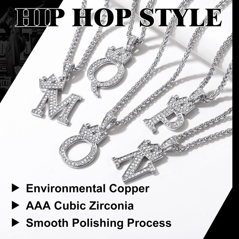 Richsteel Initial P Necklace Chunky Silver Chain Necklaces For Women
