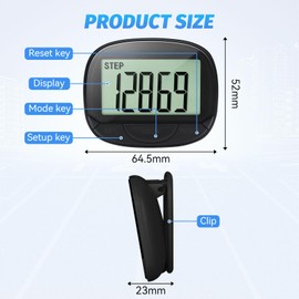 Precise 3D Pedometer Mini Pedometer for Walking or Running Hiking Outdoor (Black)