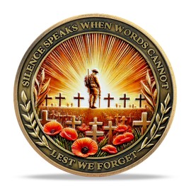 BHealthLife Poppy Military Coins Soldier Memorial Coin Thank You for Your Service Appreciation Coins for Veterans Memorial Day Military Gifts for Men Veterans Dad Brother
